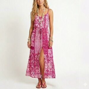 Michael Kors Pink Patchwork Maxi Dress
